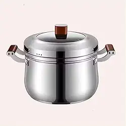 Panela a Vapor de Inox com Tampa de Vidro e Cesto de Cozimento (26cm)