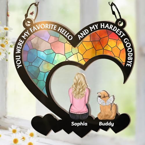 Customizable Pet Memorial Suncatcher - Personalized Rainbow Bridge Window Ornament for Dog Lovers, Heartfelt Sympathy Gift to Remember Your Furry Friend - Image 3