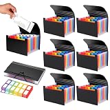6 Pack 13 Pocket A6 Receipt Organizer - Small Expanding File Folder with Rainbow-Colored Labels for Bill Business, Coupons Storage, Cards,Receipt,Tax Item