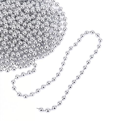 WedDecor Guirlande Brillante de 9 m pour Sapin de Noël - Chaîne de Perles Artificielles pour Décorations de Noël, Saint-Valentin, Argent