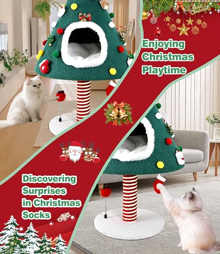 Árbol de Navidad para Gatos con Rascador y Casa miniatura 5