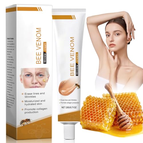 Crema para Eliminar Arrugas con Veneno de Abeja, Veneno de Abeja Ungüento Hidratante, Bee Venom Wrinkle Removal Cream, Crema Facial Antienvejecimiento e Reafirmante, 20g (1pcs, talla única)