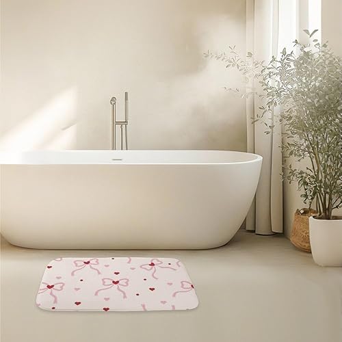 Miniatura 6 de Ilustración romántica femenina de moda. Alfombra de baño de 18 x 30 pulgadas para entrada, ducha, alfombrillas mate para baño, suela de goma, súper