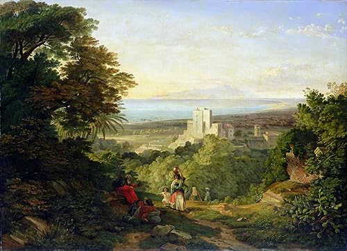 Vue de Terracina et Monte Circeo par Friedrich Nerly poster image impression sur toile