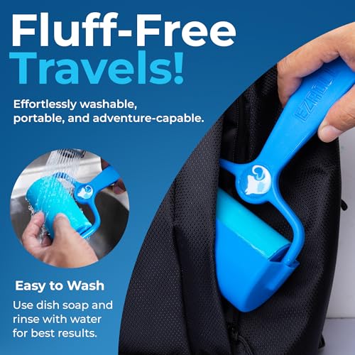 PetLovers EzRoll Wiederverwendbare Fusselrolle - Lebenslang haftend & Mehrzweck-Tierhaar-, Staub- & Fusselentferner für Kleidung, Polster & Autos - nachhaltig, waschbar & effizient