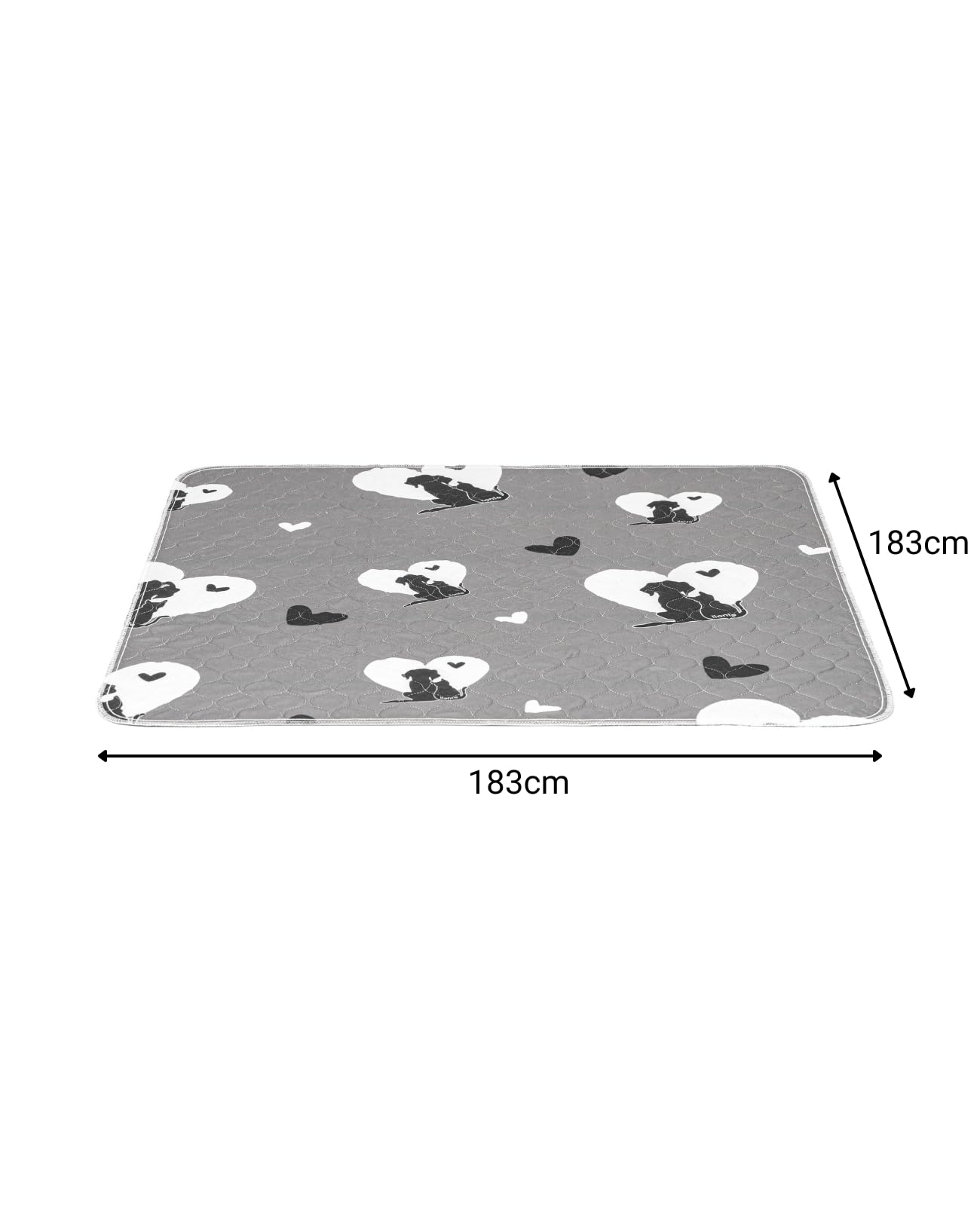 lionto Tappetini riutilizzabili per cuccioli 2 pz, 183x183 cm, lavabili fino a 90°C, super assorbenti, antiscivolo, a 4 strati, ecologici, grigio