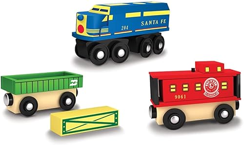 Miniatura 5 de MasterPieces Lionel Santa Fe Cargo - Juego de tren de madera de 3 piezas, con licencia oficial para niños y niños