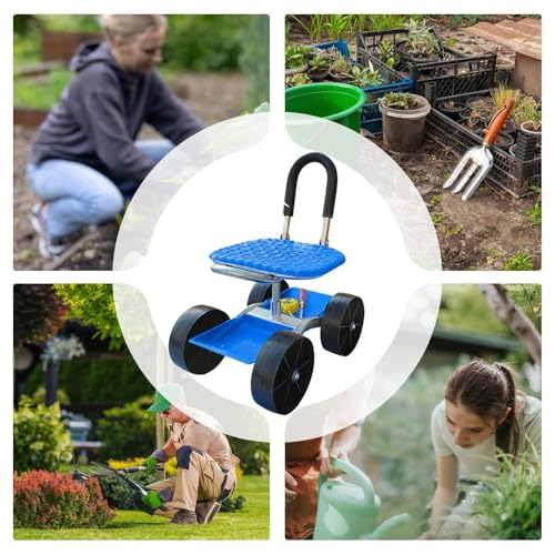 Siège de jardin à roulettes réglable pour soulager le dos - 5