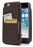 Vaultskin Eton Armour Leather Wallet Case for iPhone 7/8 Plus – Slim Minimalist Bumper Cardholder for Cards & Cash – Holds Up to 10 Cards (Brown)