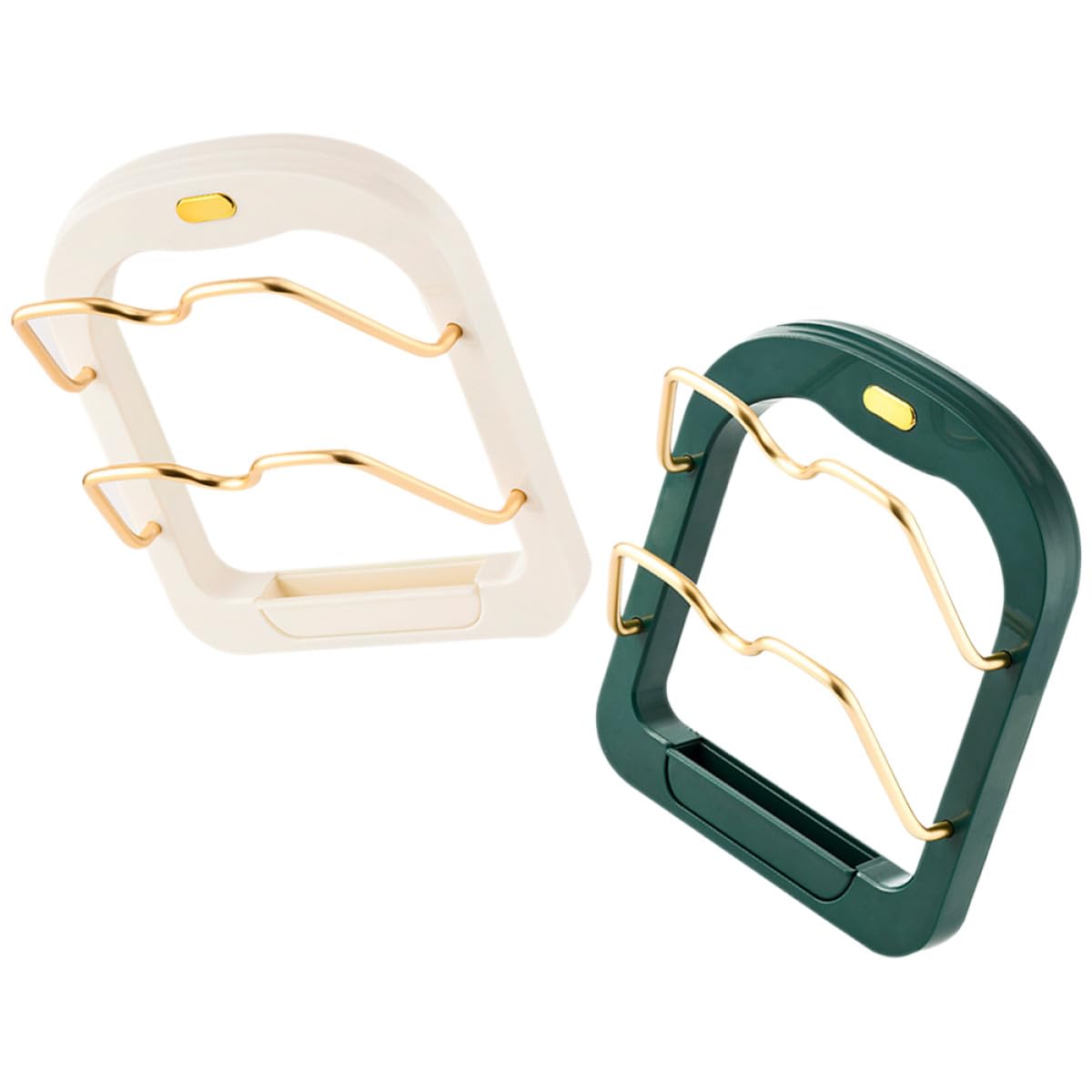 Topfdeckel Organizer stabiler Küchenorganizer 2 Stück aus Edelstahl und ABS mit punchfreiem Design platzsparend und vielseitig 2 lagiger Wandhalter für Töpfe und Pfannen