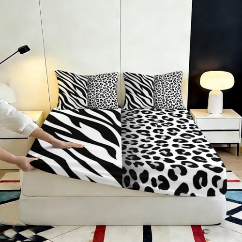 Drap-Housse imprimé 3D zèbre léopard de qualité supérieure 200x200 cm