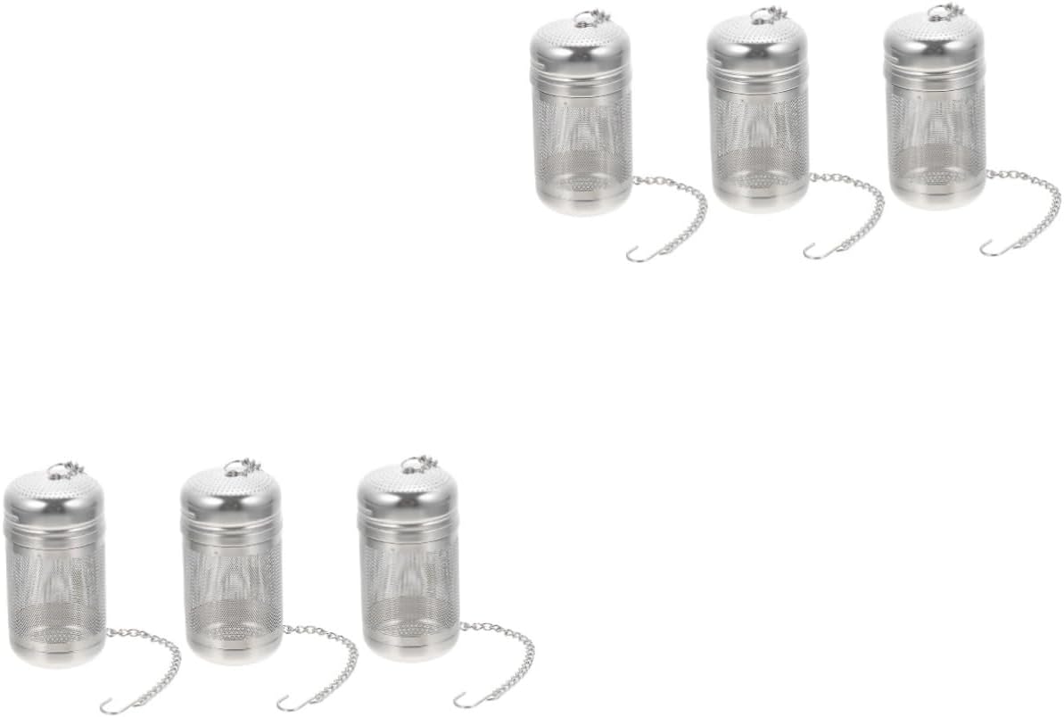 Cabilock 6pcs Convenient Tea Infuser Strainer Wear-resistant Stainless Steel Tea Filter Steeping Supply Home Restaurant Use