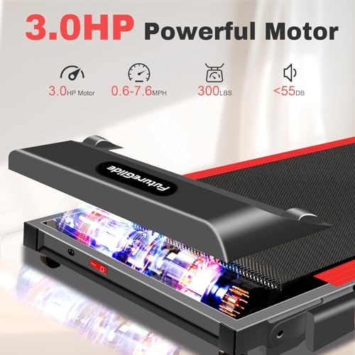 Futureglide Folding Treadmill, 3.0 Hp Foldable Portable Treadmills For Home Small Compact Treadmill 300 Lbs Capacity With 12 Preset Programs Led Display Walking Running Treadmills For Office thumb #2