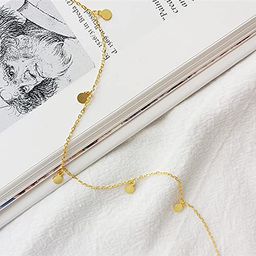 Foto von KT Luxury Halskette Choker für Frauen mit Plättchen aus 925 Sterling Silber Vergoldet Damen Mädchen Elegant Minimalistisch