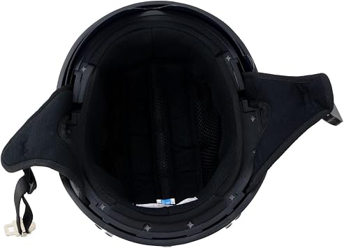 Hot Leathers T72 Black Widow Gloss Black Motorcycle Half Helmet Biker w/ Drop Down Visor