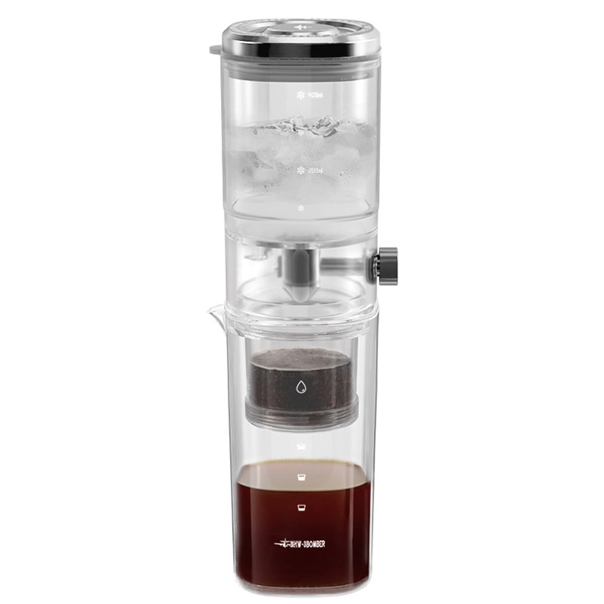 Drip Tower Cold Brew Coffee Maker con sapore uniforme gocciolante migliorato, installazione per la preparazione di ghiaccio, 31,5 x 8,5 x 8,5 cm