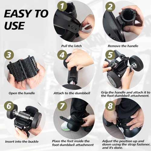 Image of Foot Dumbbell Attachment, Dumbbell Weights for Legs Holder, Weight Training for Legs, Adjustable│1-120 lbs, Leg&Core&All Around Workout, Left /Right Foot