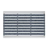PANA Aluminium Türmatte (39x60cm) • Fußmatte Außen • Schmutzfangmatte • Fussabtreter mit Nadelfilzeinlagen für den Außenbereich • Floor mat • Farbe: Hellgrau