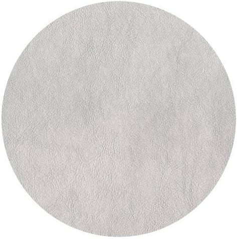 Placemats Round Placemats Table Mats, Place Mats for Kitchen Table or Place Mats for Dinner Table Faux Leather 16" x 12" Pk 1 Silver