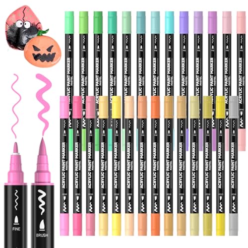 Shuttle Art Feutre Pastel, 28 Marqueurs Peinture Pastel à Double Pointe