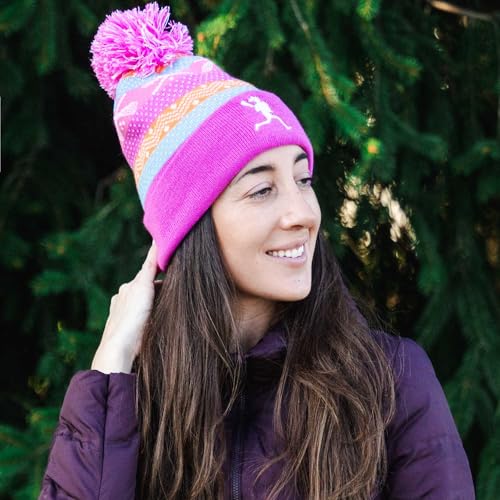 ChalkTalkSPORTS Lacrosse Knitted Beanie Hat | Lax Girl Fair Isle Pom Beanie4