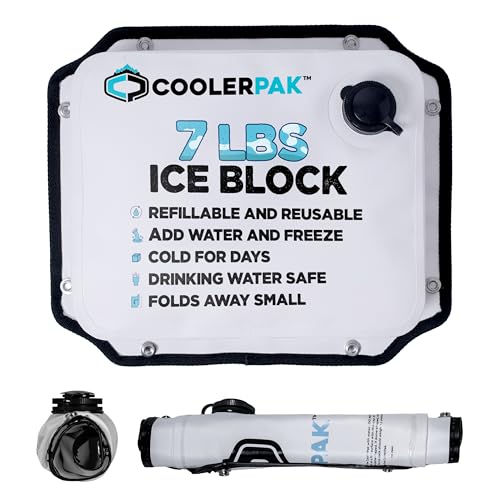 CoolerPak 7lb Refillable Reusable Ice Pack &ndash; Stays Cold for Days &ndash; Non-Toxic, Leakproof, and...