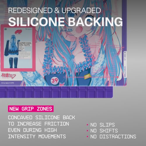 Image of Wallhack x Hatsune Miku SP-005 Glass Gaming Mouse Pad, Large | Speed Surface, Esports Mousepad With Smooth Low-Friction Glide, Tempered Glass, Ergonomic Low Profile, Carry Case Included