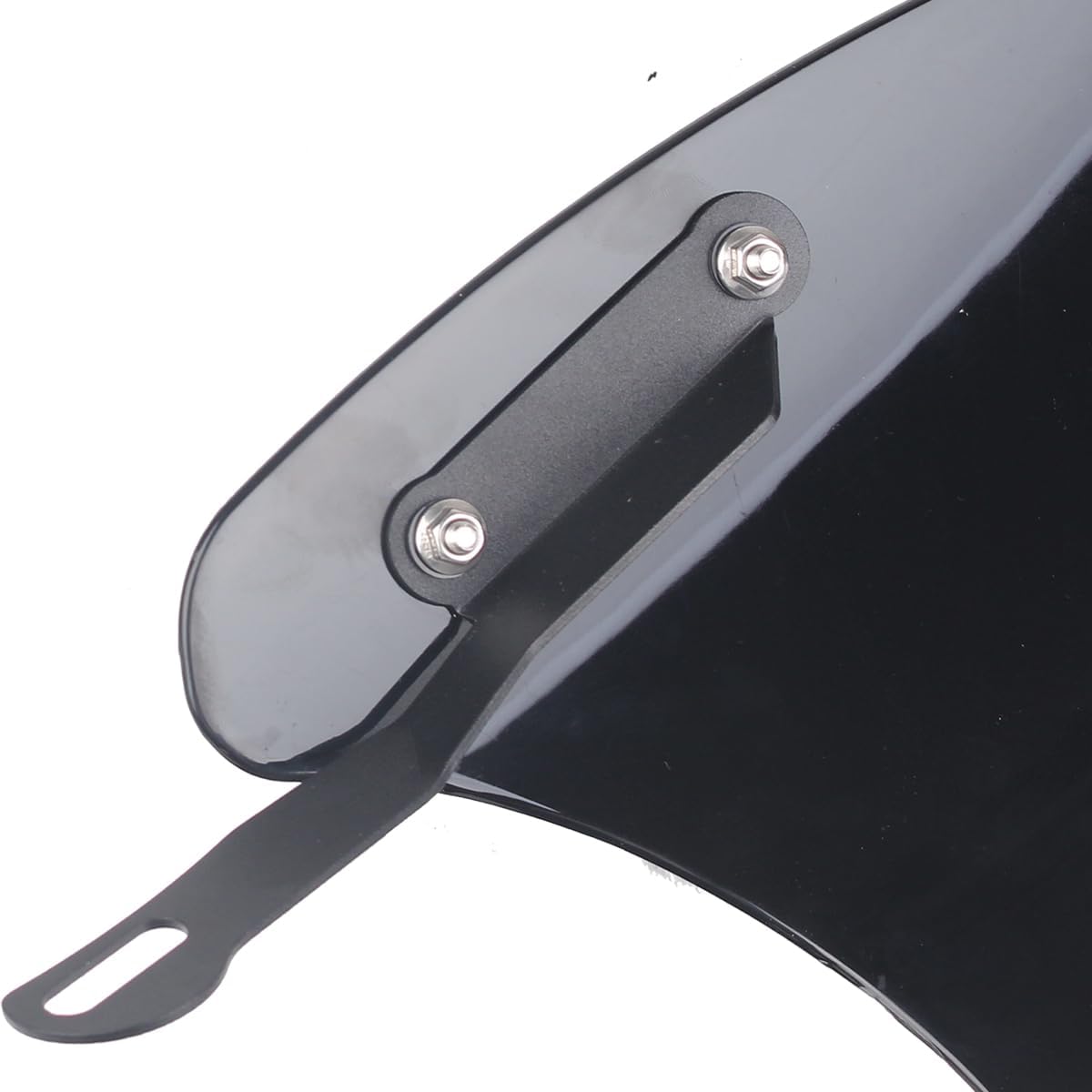 Motorcycle High Windshield Front Fly screen Universal Windscreen with Mount Bracket for 5” to 7” Round Headlight with Bolts on The Side,Black Wind Deflector