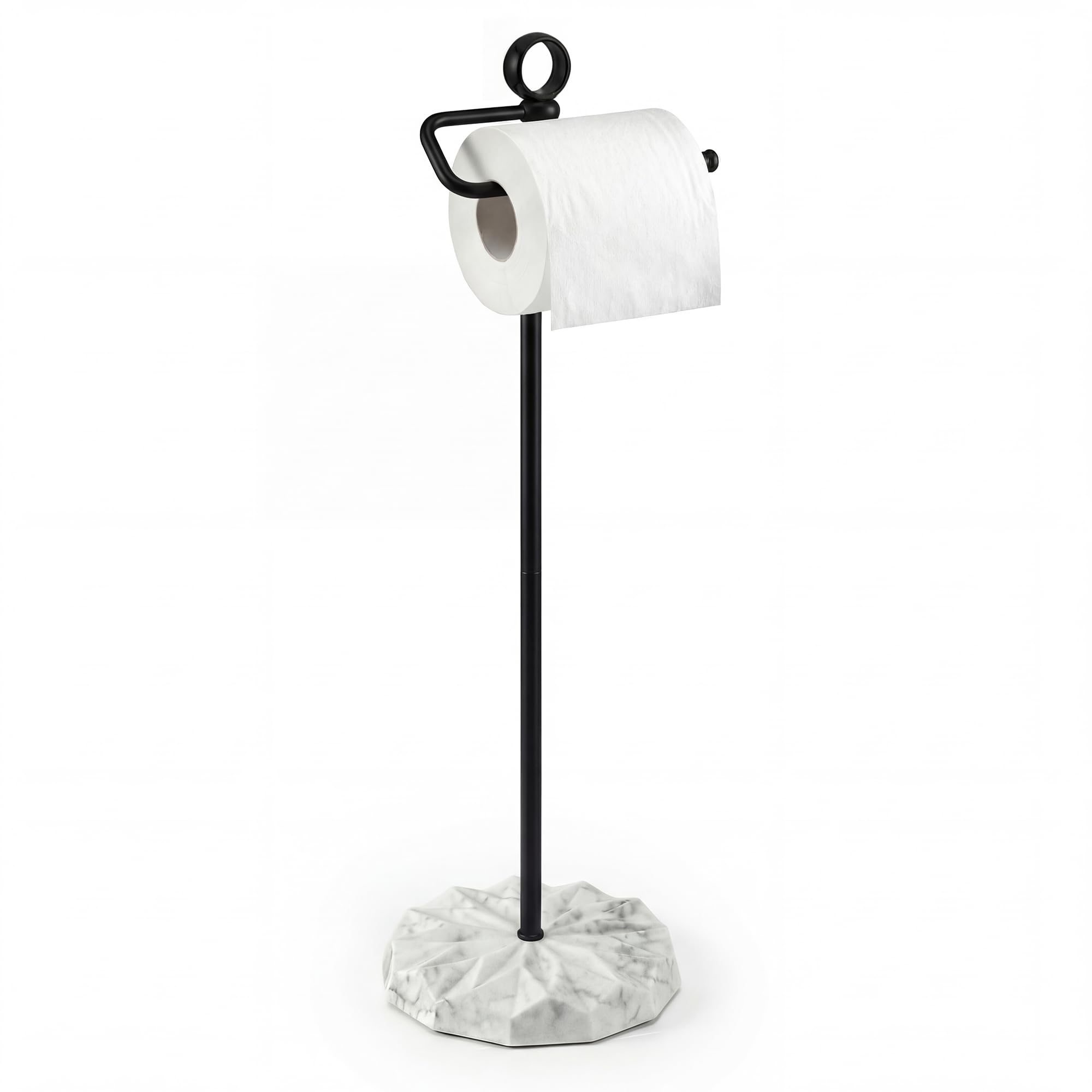ROLABAM Toilet Paper Holder Stand (with Reserve Function) Free Standing Toilet Paper Holder for Bathroom Total Height 24.4" with Crystal Finial, Chrome Finish — Amazon image 8