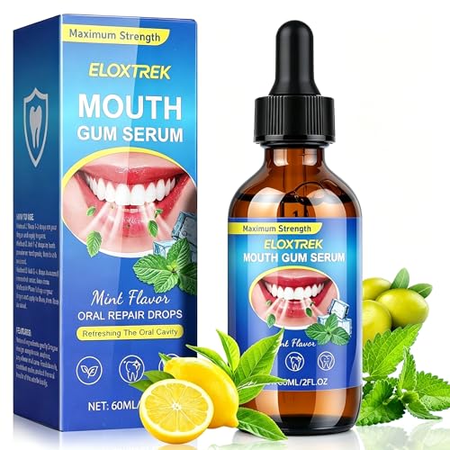 Gum Restore Drops - Advanced Repair for Receding Gums & Stain Removal - Bad Breath Treatment Natural Mint Breath Freshener with Olive Oil Tea Tree Oil for Dry Mouth 2 Fl Oz