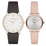 [エンポリオアルマーニ]EMPORIO ARMANI ペアウォッチ 収納BOX メンズ レディース ダークブラウン ピンクベージュ レザー AR11011AR11160 腕時計 [並行輸入品]