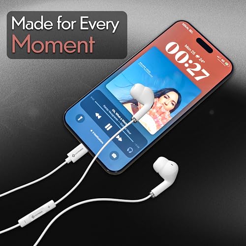 Image of MAKPOWER Type C Wired Earphone with in Line HD Microphone & Volume Controller, Heavy Bass, Premium HD Audio, 120 cm Tangle-Free Cable Compatible with, Android Smartphones & All Type-c Mobiles (White)
