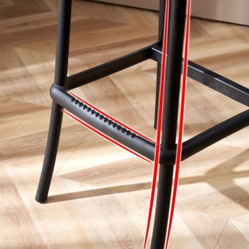 Sgabelli in polipropilene da interno ed esterno Impilabili Altezza seduta 75 cm (4, Nero)