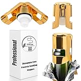 Polishing Gold Champagne Stopper Sealer, BGMAXimum 3 Pack Professional Stainless Steel Sparkling...