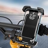 自転車 スマホホルダー 片手操作 簡単取付 バイクホルダー ロードバイク用 360度回転 振動吸収 携帯ホルダー 脱落防止 強力保護 i-Phone 16/15/14/13 pro plus pro max Samsung G-alaxy S21 X-peria a-ndroid 4.7－6.8インチに対応 ブラック（1個）
