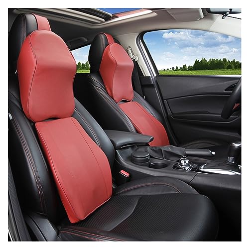 KAnduo M PU Cuir Voiture Appui-tête Cou Oreiller mémoire Coton Soutien Lombaire Auto Cou Repos Appui-tête Coussin siège Oreiller Voiture Accessoires Y (Color : A) – vue 2