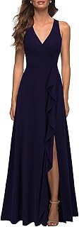 Women's Deep V Neck Sexy Split Evening Cocktail Party Maxi A-Line Long Formal Dress
