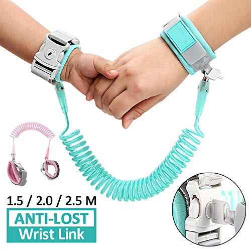 Pulseira de segurança anti-perda Blusea, pulseira antiperda com trava adequada para idades de 0 a 8