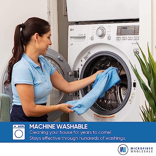 Mw Pro Microfiber Cleaning Cloth | White (12 Pack) | Size 16" X 16" | All Purpose Microfiber Towels - Clean, Dust, Polish, Scrub, Absorbent #TOP7