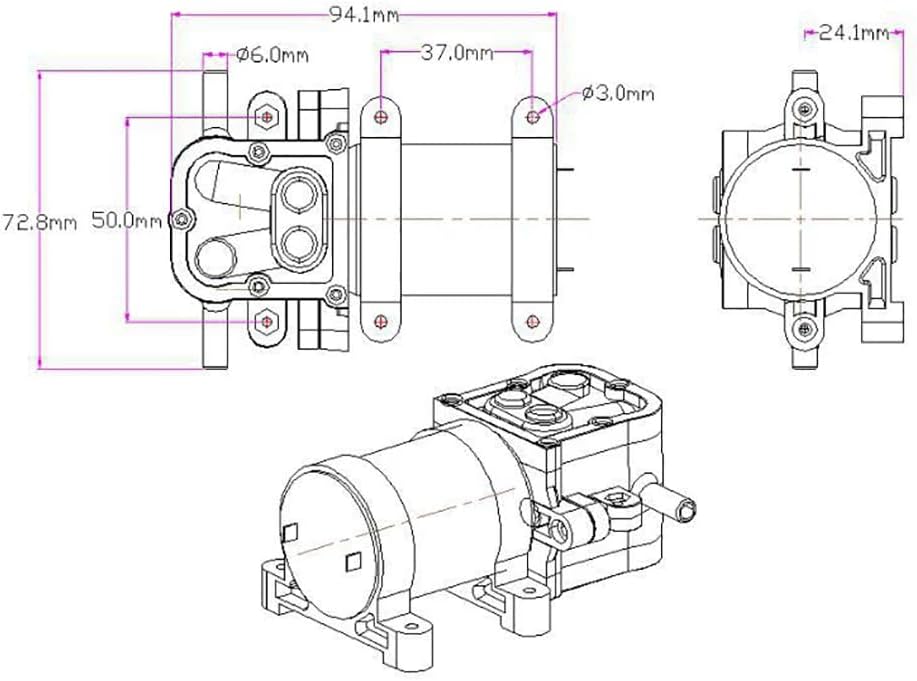 Self-Priming Diaphragm Pump Household 545 Mini Water Pump 2-3L/MIN (DC24V)