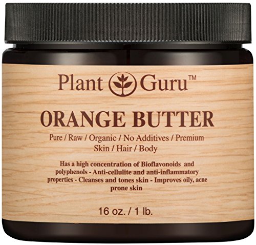 Orange Body Butter 16 oz. 100% Pure Raw Fresh Natural Cold Pressed. Skin Body and Hair Moisturizer, DIY Creams, Balms, Lotions, Soaps.