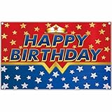 Yriujul 72x43inch Fabric Super Women Birthday Backdrop Girl Crown Stars Photography Background Kids Adult Party Decorations Photo Banner Booth Props