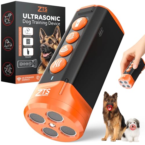 Dog Bark Deterrent Device Ultrasonic Anti Barking Device for Dogs with Flashlight Beep 35ft Range USB-C Rechargeable Humane Bark Control Training Tool for All Breeds with Whistle Belt Clip & Bag by ZETHORUS - Used condition - US$18.12