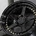 Aodhan DS-05 Custom Wheel - 18x9.5, 30 Offset, 5x114.3 Bolt Pattern, 73.1mm Hub - Gloss Black with Gold Rivets Rim