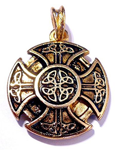 Pendentif croix des Celtes bijou doré 35mm sans pierre pour homme et femme