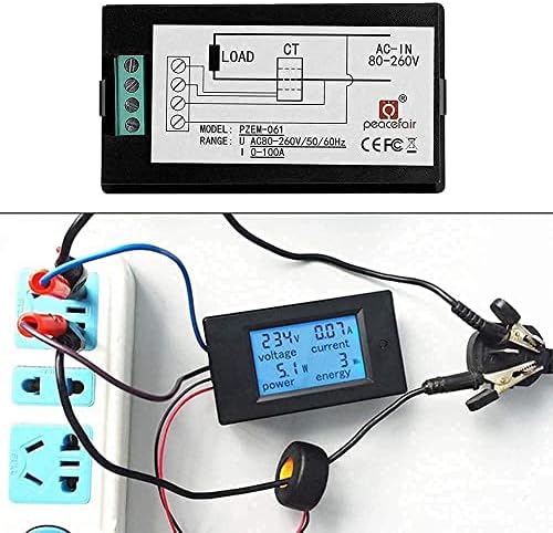 100A/22000W LCD Panel Digital Meter , Electrical Multimeters Power Meter Voltage Current KWH Watt Monitor AC80~260V