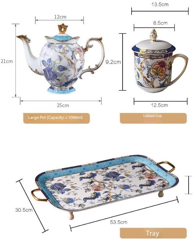 Ceramic Teapot Tea Set Complete of Water Utensils for The Light Luxury Teacup Conference Hall with Trays