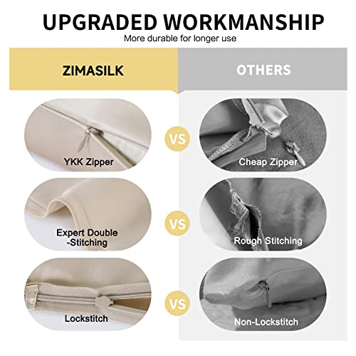 ZIMASILK 100% Mulberry Silk Pillowcase Upgraded Version for Hair and Skin Health Better Grade 6A Silk, with YKK Zipper - Image 4