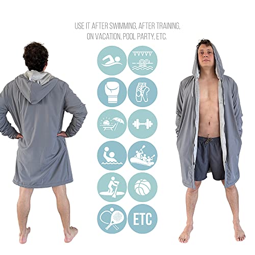 MACAR sports POLAR Parka, jacket for adults. Unisex bath or swimming robe. Waterproof fabric on the outside and warm fleece on the inside.