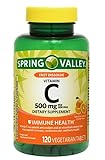 Spring Valley Vitamin C Fast Dissolve Tablets Dietary Supplement, Orange Flavor, 500 mg, 120 Count + Daily Supplement Tracker Sticker